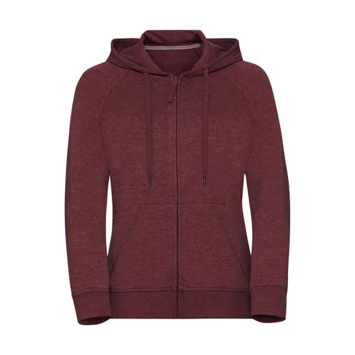 Russell HD Zipped Hood Maroon Marl R-284F-0 