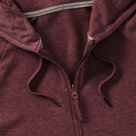 Russell HD Zipped Hood Maroon Marl R-284F-0